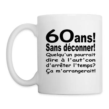 60 ans / Anniversaire 60 ans / t-shirt 60 ans - Mug blanc - blanc - Gauche