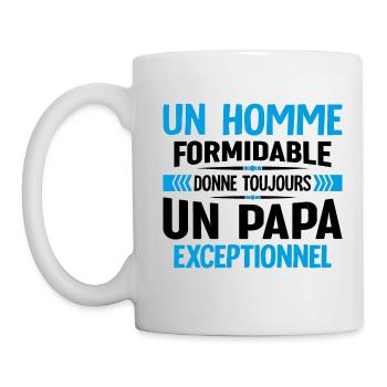 Un Homme Formidable Donne Un Papa Exceptionnel - Mug blanc - blanc - Gauche