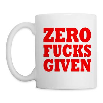 Zero fucks given - Tasse - Weiß - Links