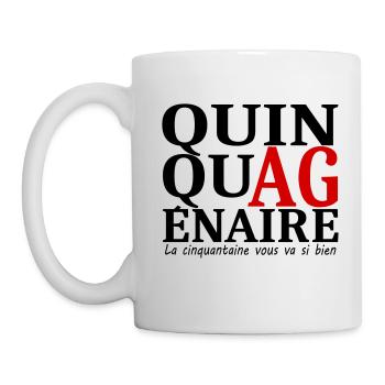 Quinquagénaire / Anniversaire / Humour / drôle - Mug blanc - blanc - Gauche