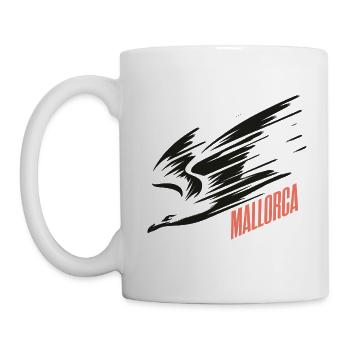 Mallorca Sturzflug Tiefflieger Möwe Urlaub T-Shirt - Tasse - Weiß - Links