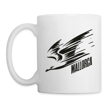 Mallorca Sturzflug Tiefflieger Möwe Urlaub T-Shirt - Tasse - Weiß - Links
