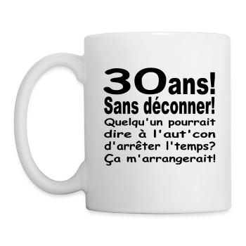 30 ans / anniversaire 30 ans / t-shirt 30 ans - Mug blanc - blanc - Gauche
