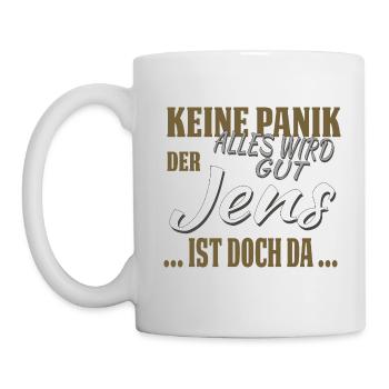 Jens - Keine Panik - lustiges Geschenk - Tasse - Weiß - Links