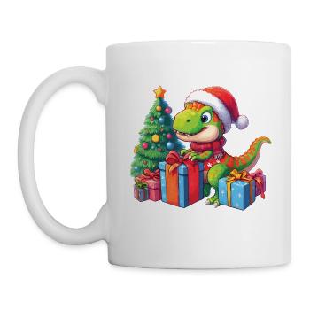 Little T-Rex Dino Unwraps Gifts - Mug - white - Left