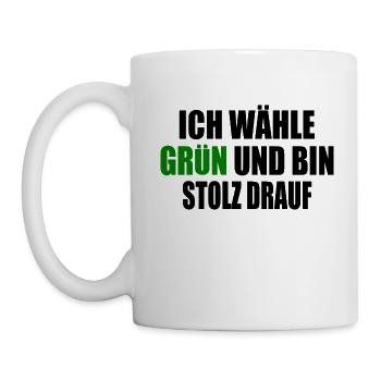 I vote green and I'm proud of it - Mug - white - Left