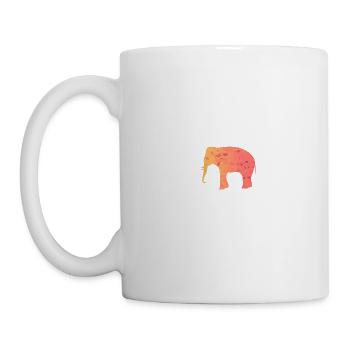 Elephant Polygon Orange Yellow Abstract Shape - Mug - white - Left