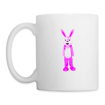 Lapin à fourrure rose - Mug blanc - blanc - Gauche