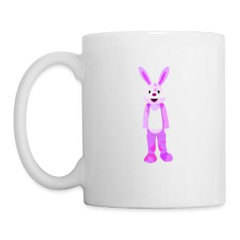 Der rosarote Ostern Hase - Tasse - Weiß - Links