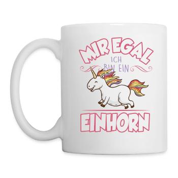 Mir egal ich bin ein Einhorn - Tasse - Weiß - Links