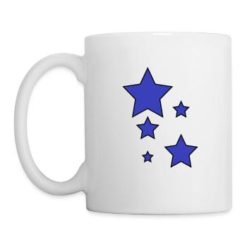 Sterne Blau - Tasse - Weiß - Links