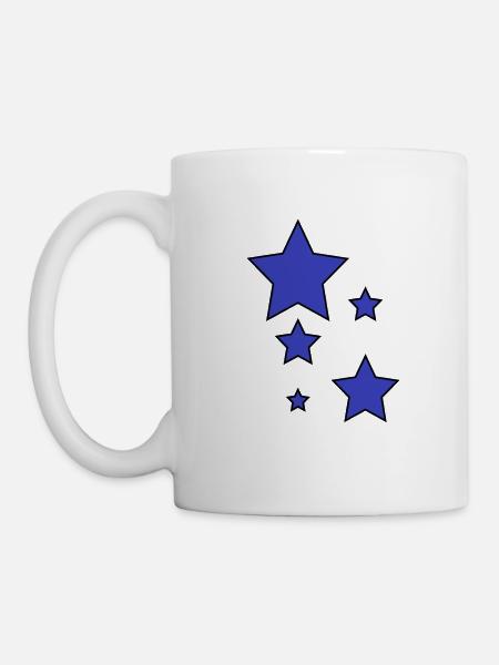 Sterne Blau - Tasse - Weiß