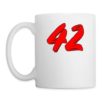 42 - red popart numbers - Mug - white - Left