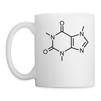 Caffeine molecule structural formula - Mug - white - Left