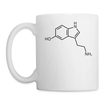 Serotonin Strukturformel Chemie Glück - Tasse - Weiß - Links
