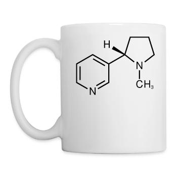 Nikotin Strukturformel Tabak Rauchen Chemie - Tasse - Weiß - Links