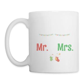 Unser erstes Weihnachtsfest als Mr. und Mrs. Ugly Sweater - Tasse - Weiß - Links