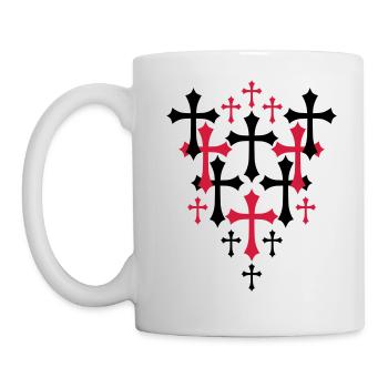 03 Muster Gothic Kreuze - Tasse - Weiß - Links