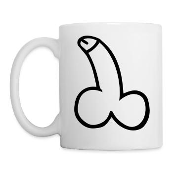 Penis - Tasse - Weiß - Links