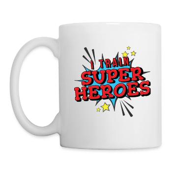 I Train Super Heroes Funny Mom Dad - Mug - white - Left