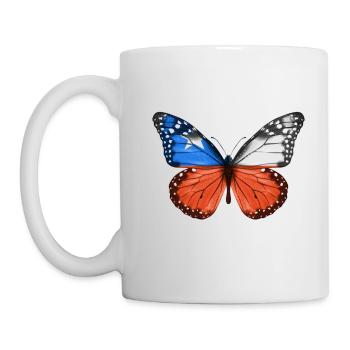 Schmetterlingsflagge Von Chile - Tasse - Weiß - Links