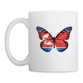 Papillon Drapeau De La Corée Du Nord - Mug blanc - blanc - Gauche