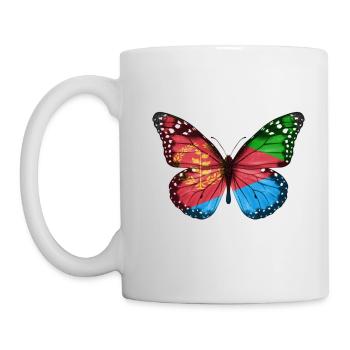 Schmetterlingsflagge Von Eritrea - Tasse - Weiß - Links