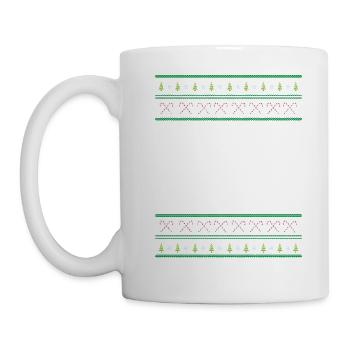 Weihnachtsarmee-Behälter-hässlicher Strickjacke-gestrickter Entwurf - Tasse - Weiß - Links