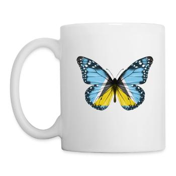 Papillon Drapeau De Ste Lucie - Mug blanc - blanc - Gauche