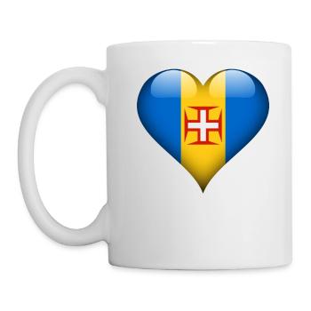 Drapeau coeur madere - Mug blanc - blanc - Gauche