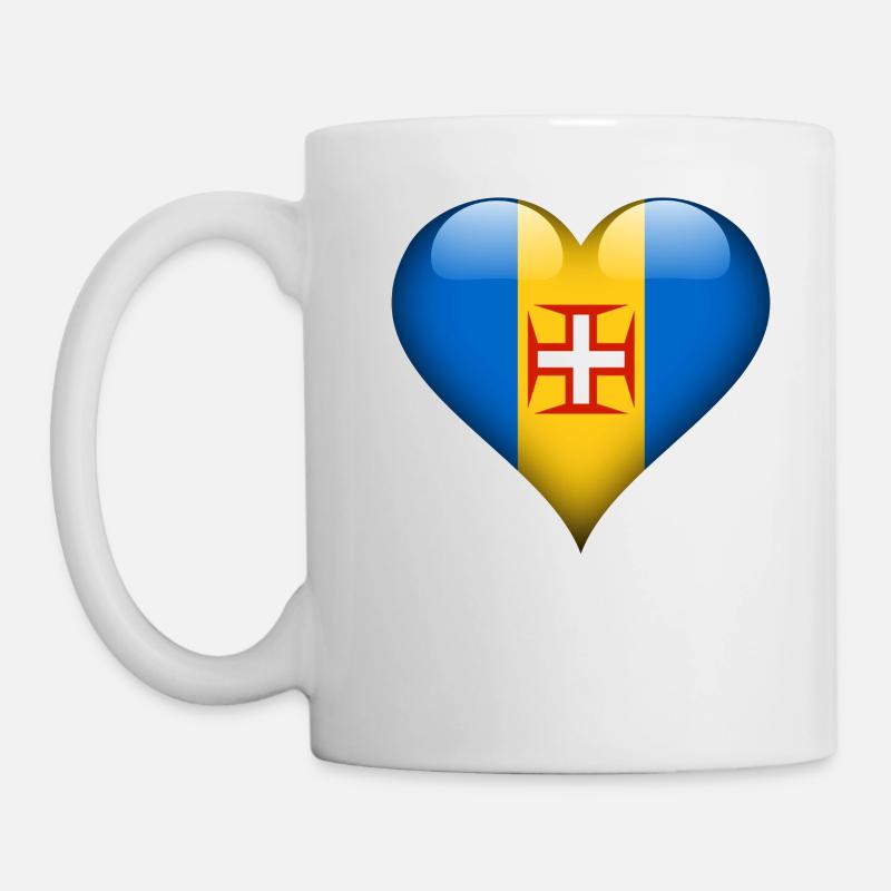 Herz Madeira Flagge - Tasse - Weiß