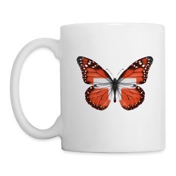 Papillon Drapeau De La Suisse - Mug blanc - blanc - Gauche