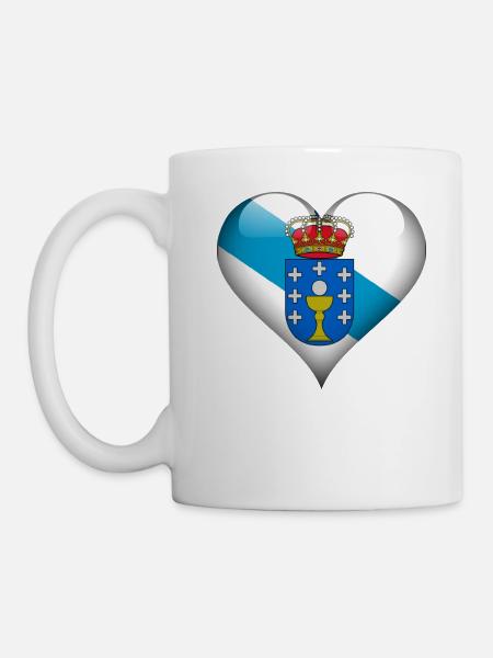 Heart Galicia Flag - Mug - white