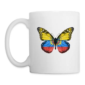 Drapeau papillon de l’Équateur - Mug blanc - blanc - Gauche
