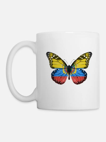 Schmetterlingsflagge von Ecuador - Tasse - Weiß