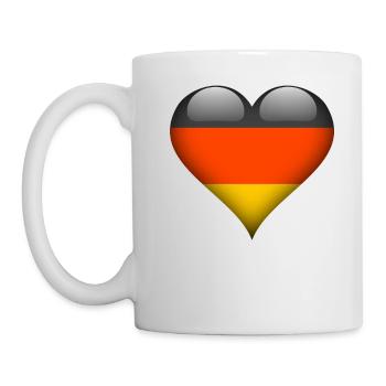 Herz Deutschland Flagge - Tasse - Weiß - Links