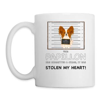 Papillon Mugshot - Tasse - Weiß - Links