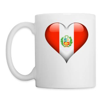 Drapeau péruvien coeur Pérou - Mug blanc - blanc - Gauche