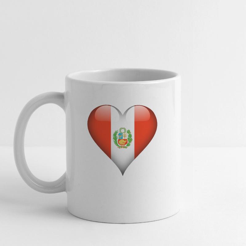 Drapeau péruvien coeur Pérou Mug blanc