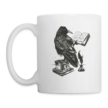 Rabe - Tasse - Weiß - Links