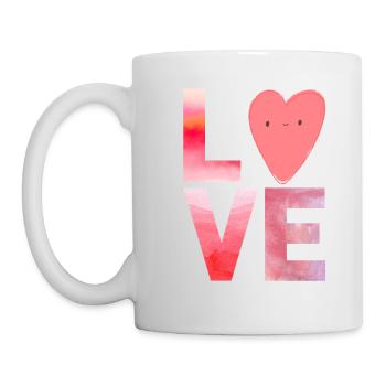 Love Herz Kawaii - Tasse - Weiß - Links