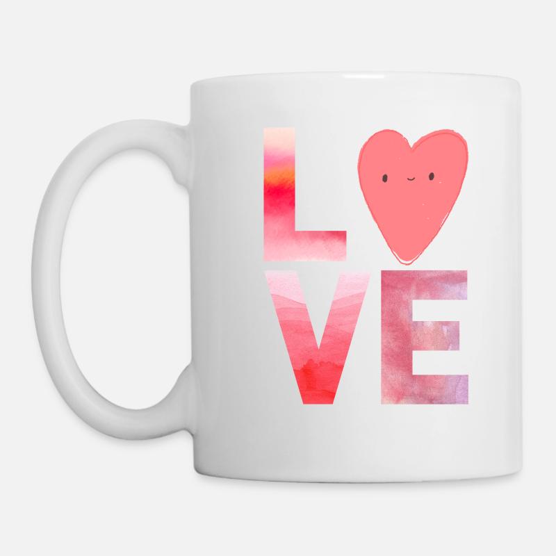 Cœur d’amour Kawaii - Mug blanc - blanc