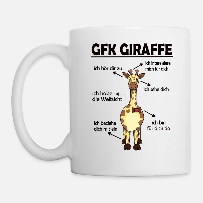 Gewaltfreie Kommunikation Giraffe Herz - Tasse - Weiß