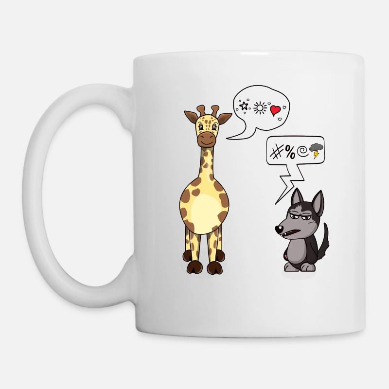 Gewaltfreie Kommunikation Giraffe und Wolf - Tasse - Weiß