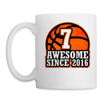 Basketball birthday 7 years old - Mug - white - Left