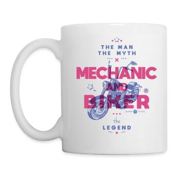 Mechaniker und Biker der Mann der Mythos die Legende - Tasse - Weiß - Links