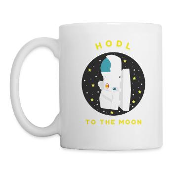 HODL à la lune Bitcoin Crypto Espace astronaute - Mug blanc - blanc - Gauche