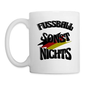 Fussball sonst Nichts, mit Leib und Seele, Fan - Tasse - Weiß - Links