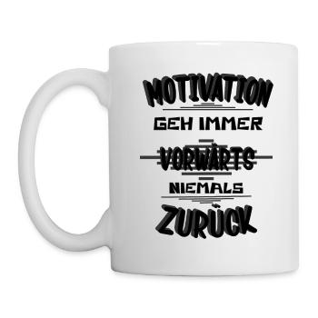 Motivation geh Vorwärts - Tasse - Weiß - Links