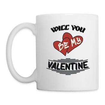 Will you be my valentine - Tasse - Weiß - Links